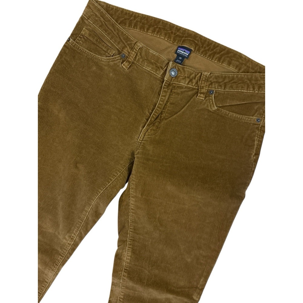 Patagonia Corduroy Bence Brown Pants Women 32 Organic Cotton Fitted Walnut